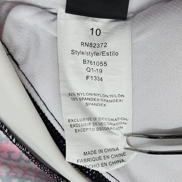 Island Escape Tankini Size 10 Pink Paisley Boho Tiered Ruffled Bandini Swim Top - Picture 4 of 8